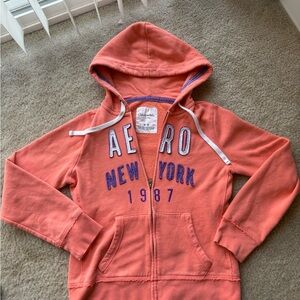 Aeropostale Orange Hoodie with Purple Accents